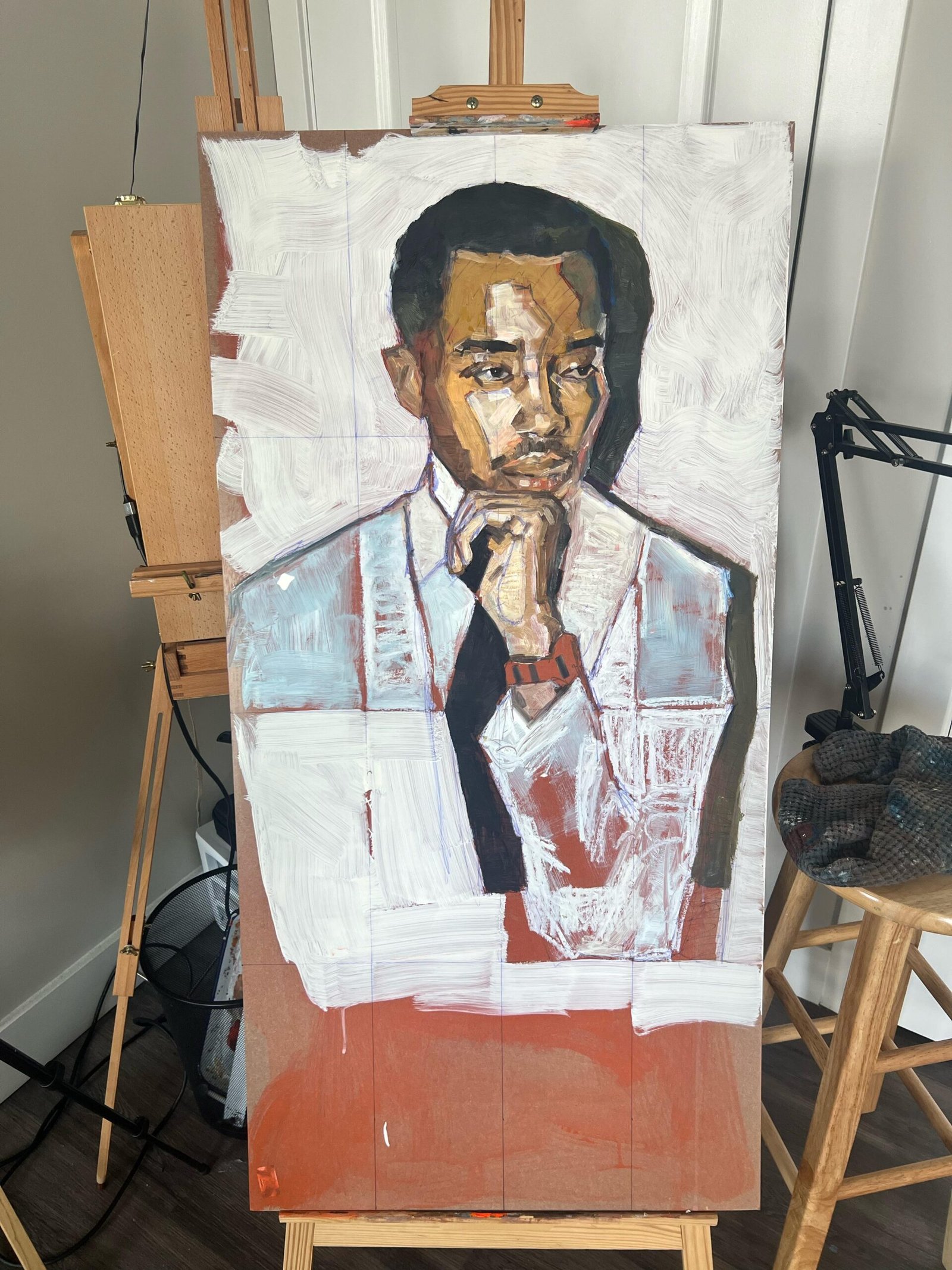 Fig. 1. Self portrait, Jay. Acrylic on canvas, 2026.